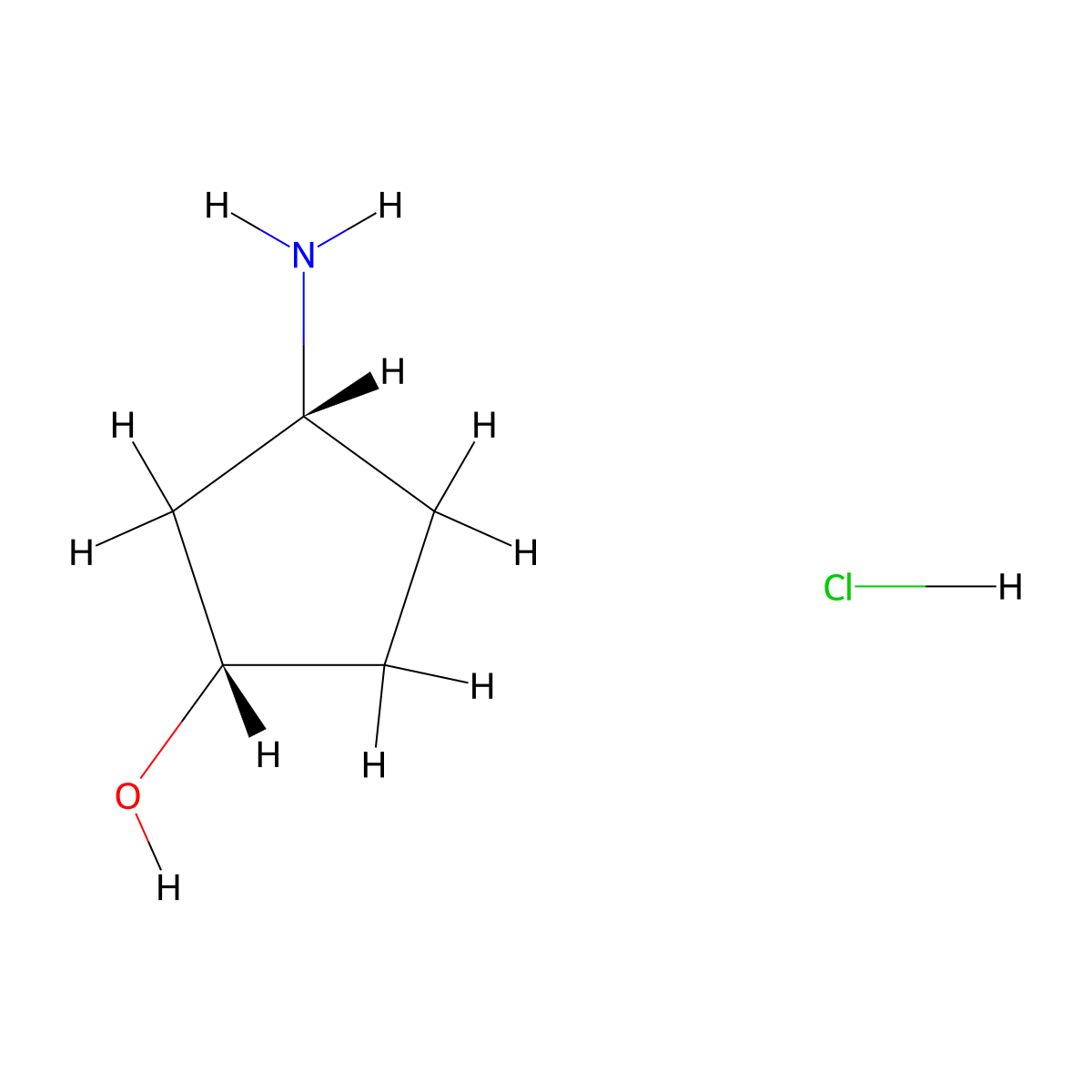 (1S,3R)-3-Aminocyclopentanol hydrochloride molecular structure, CAS 1259436-59-3