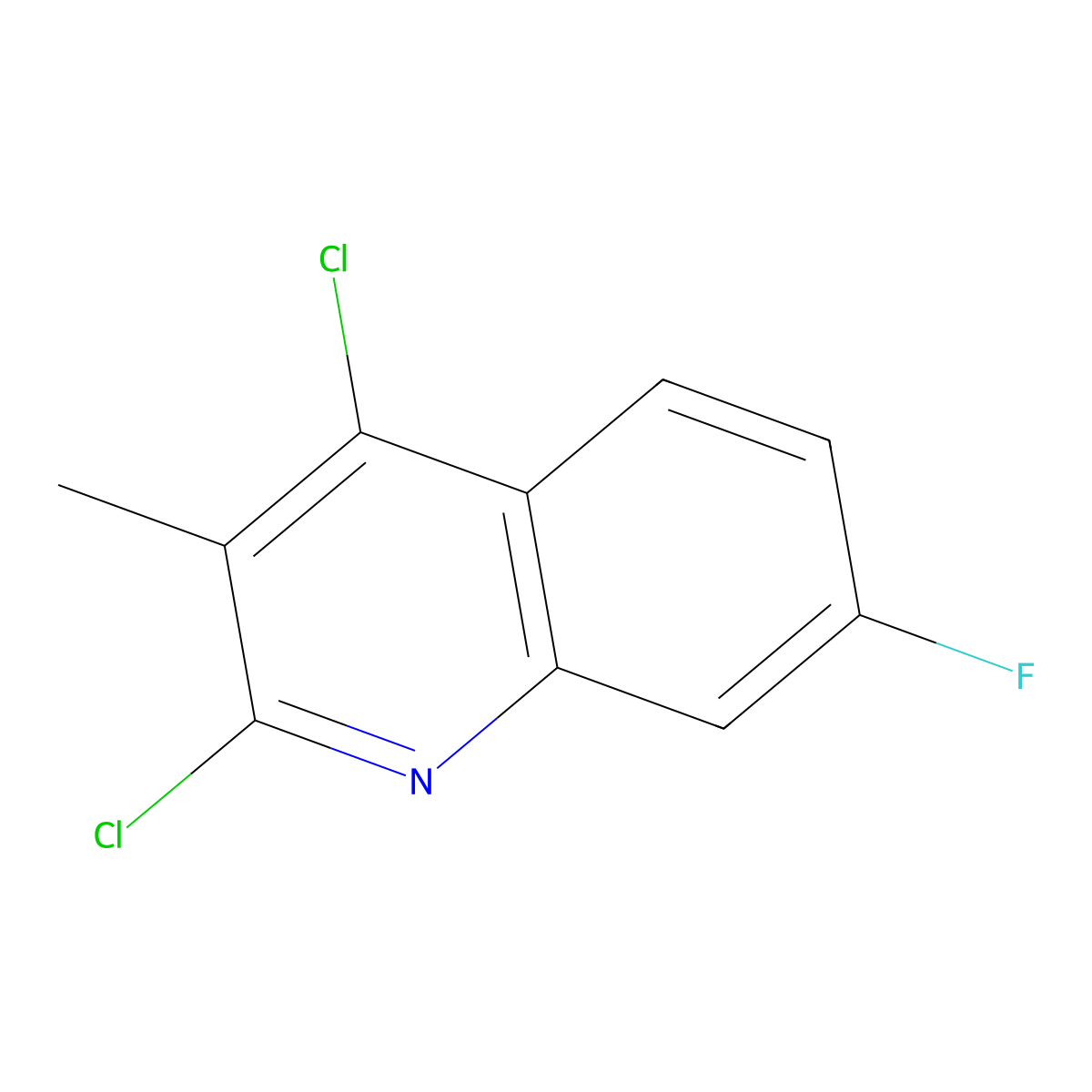 2,4-Dichloro-7-fluoro-3-methylquinoline molecular structure, CAS 1259438-59-9