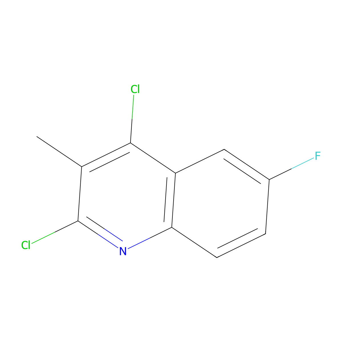 2,4-Dichloro-6-fluoro-3-methylquinoline molecular structure, CAS 1259438-77-1