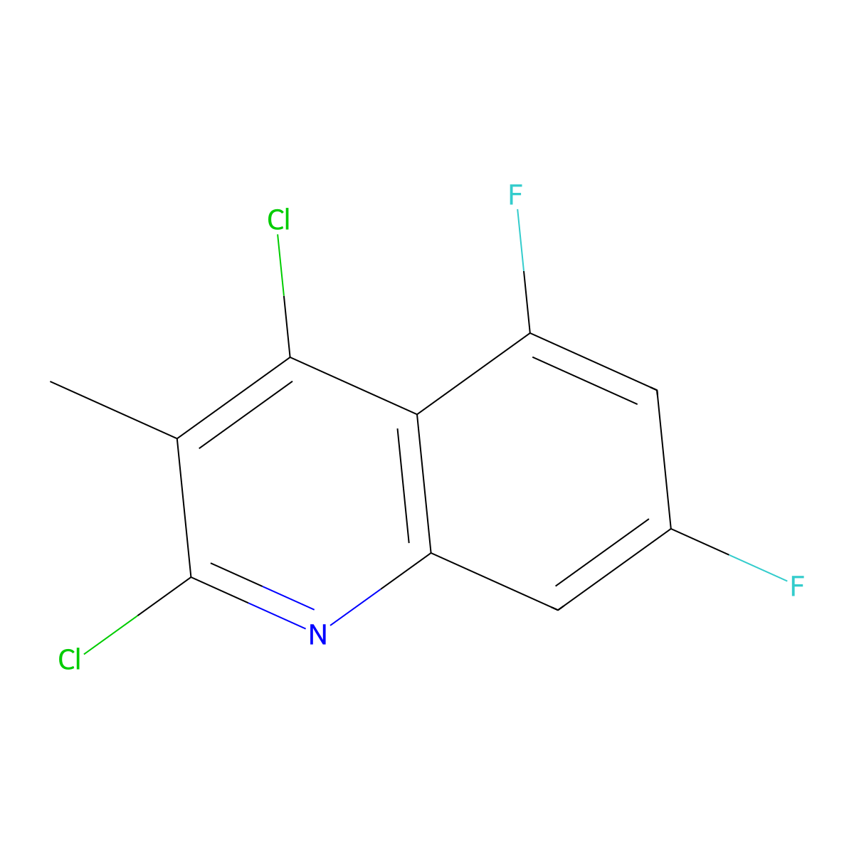 2,4-Dichloro-5,7-difluoro-3-methylquinoline molecular structure, CAS 1259439-39-8