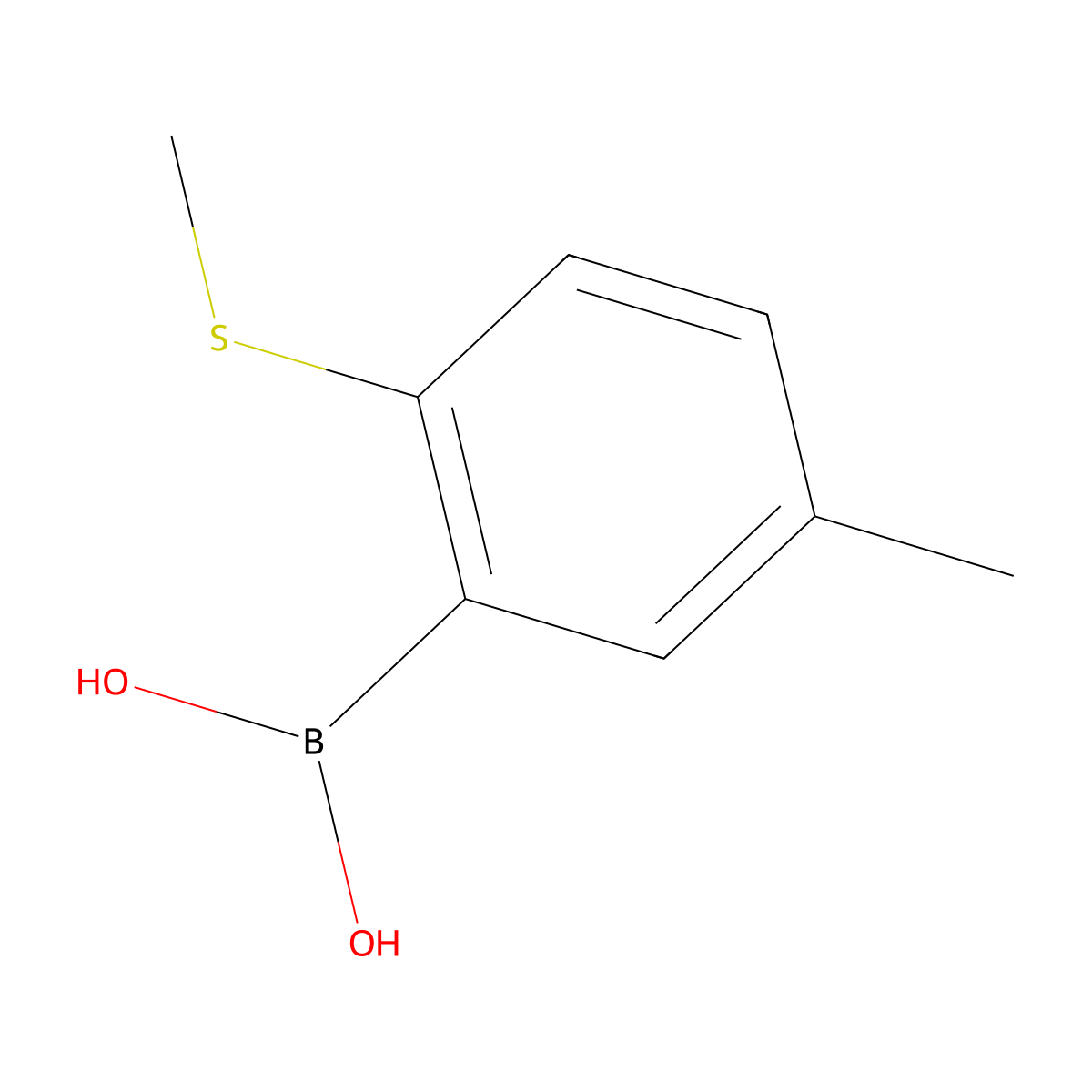 5-Methyl-2-(methylthio)phenylboronic acid molecular structure, CAS 1259443-48-5