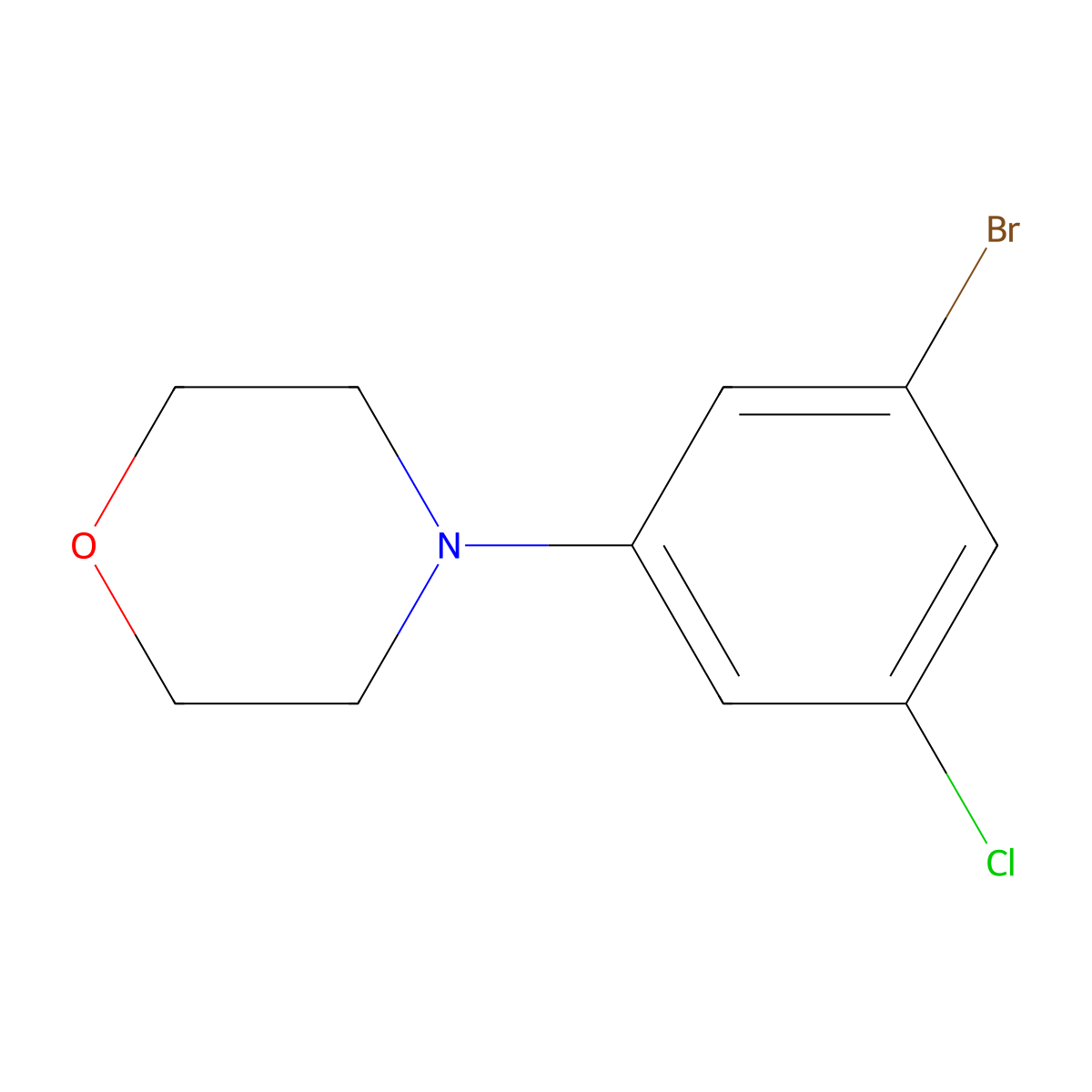 4-(3-Bromo-5-chlorophenyl)morpholine molecular structure, CAS 1259445-15-2
