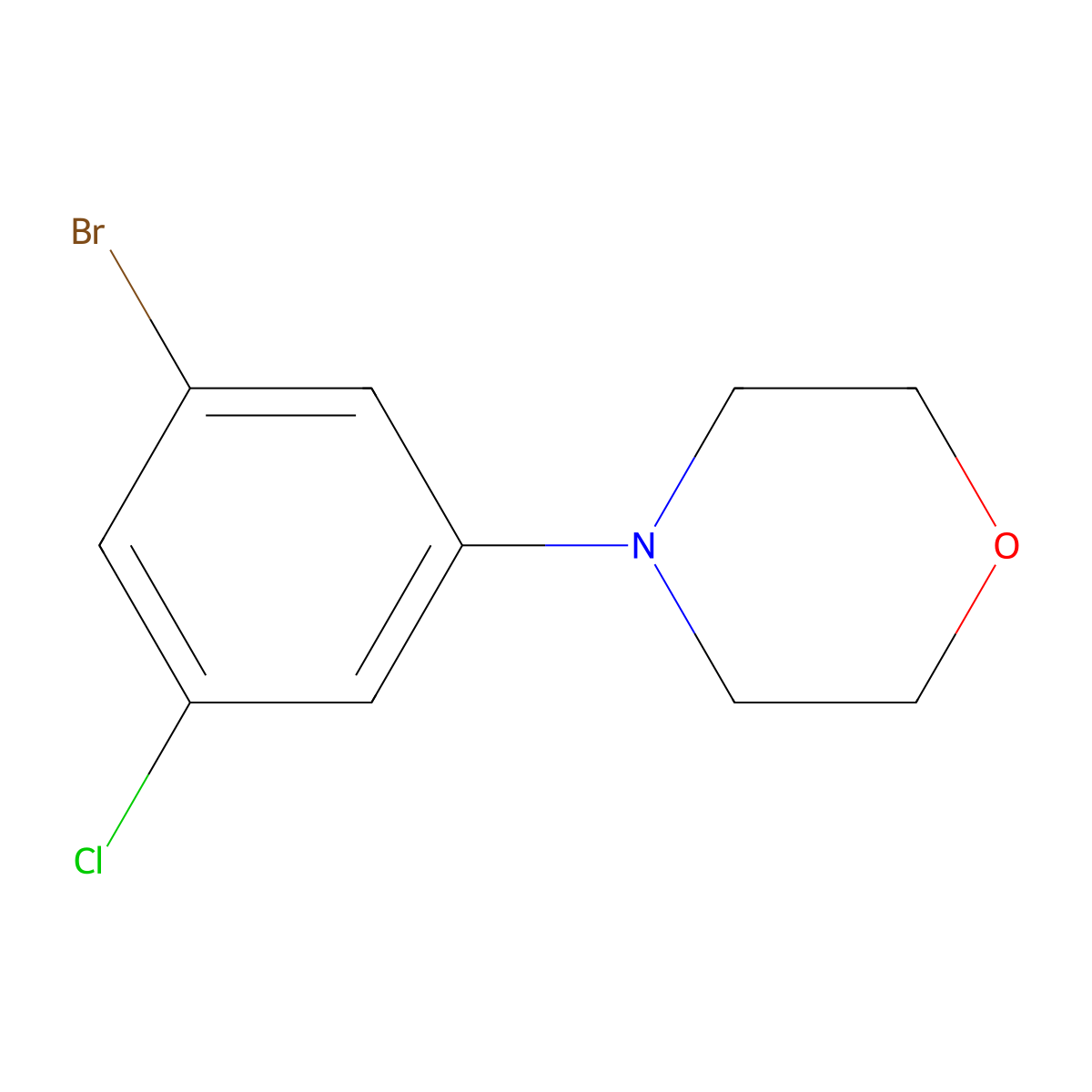 4-(3-Bromo-5-chlorophenyl)morpholine molecular structure, CAS 1259445-15-2
