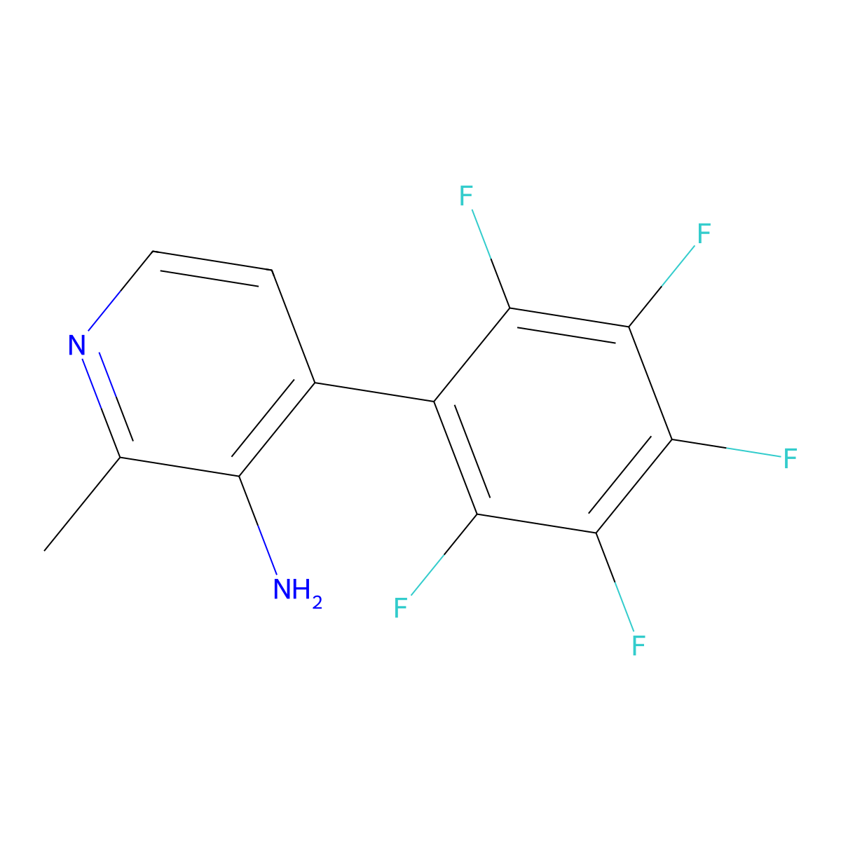 3-Amino-2-methyl-4-(perfluorophenyl)pyridine molecular structure, CAS 1259477-44-5