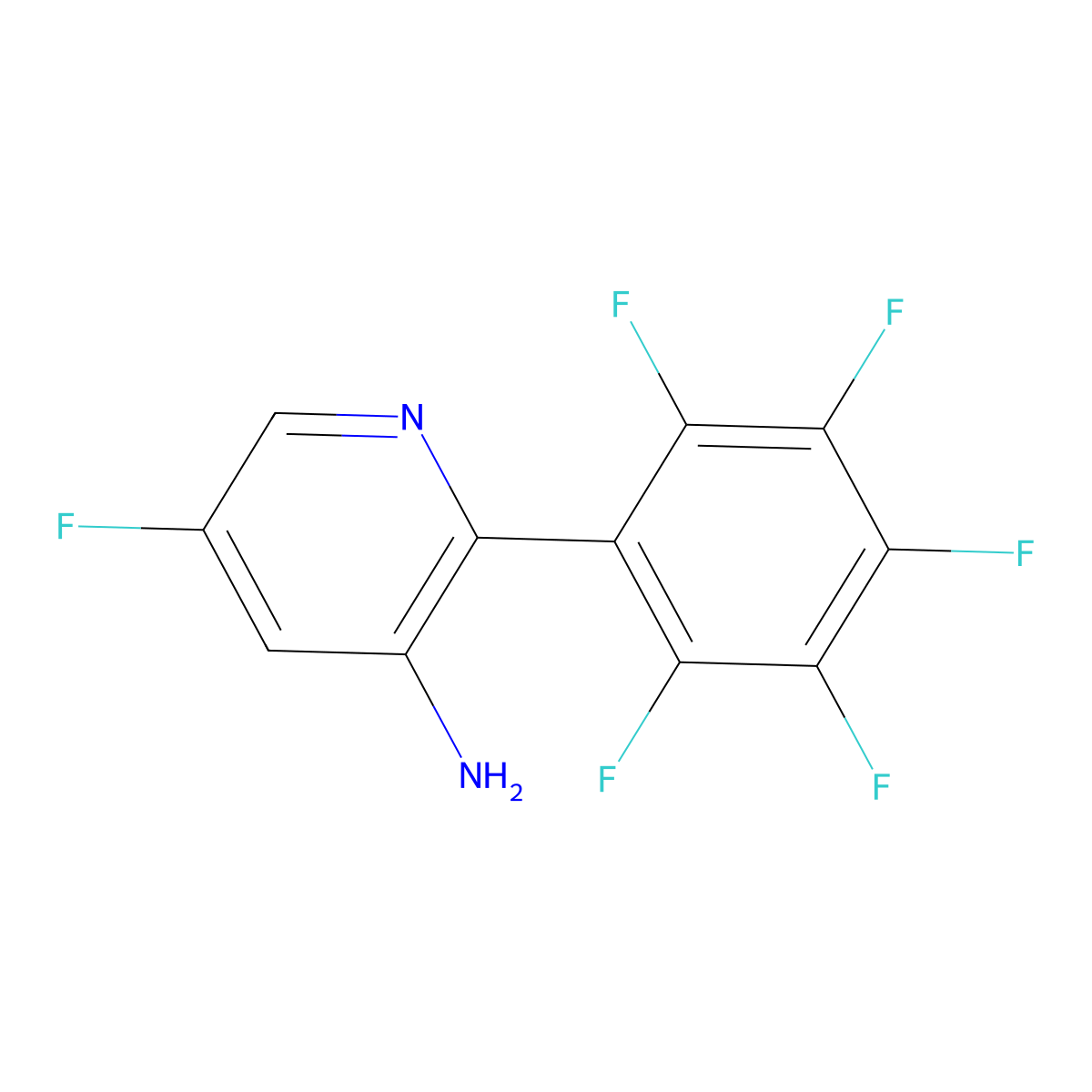 3-Amino-5-fluoro-2-(perfluorophenyl)pyridine molecular structure, CAS 1259477-91-2