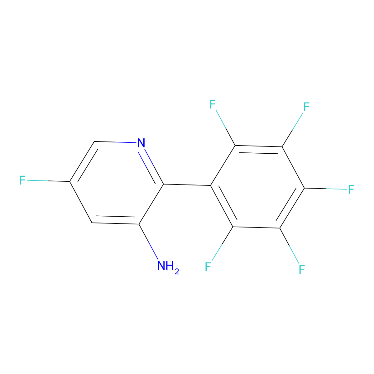 3-Amino-5-fluoro-2-(perfluorophenyl)pyridine molecular structure, CAS 1259477-91-2