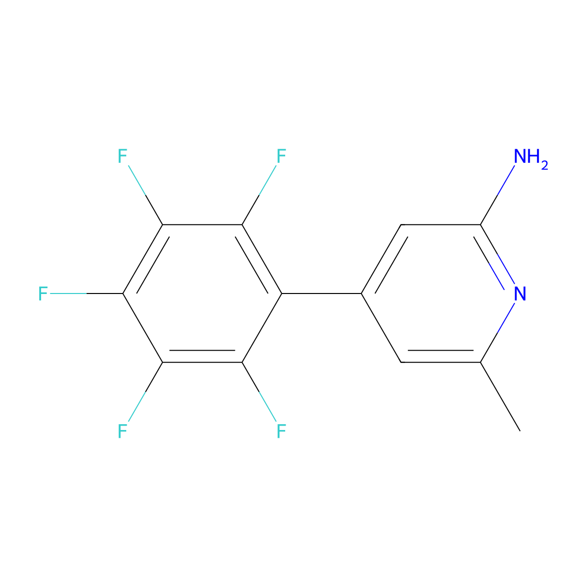 2-Amino-6-methyl-4-(perfluorophenyl)pyridine molecular structure, CAS 1259477-93-4
