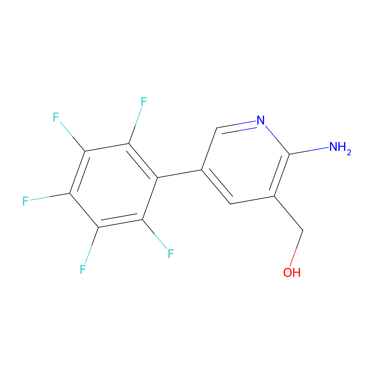 2-Amino-5-(perfluorophenyl)pyridine-3-methanol molecular structure, CAS 1259477-96-7