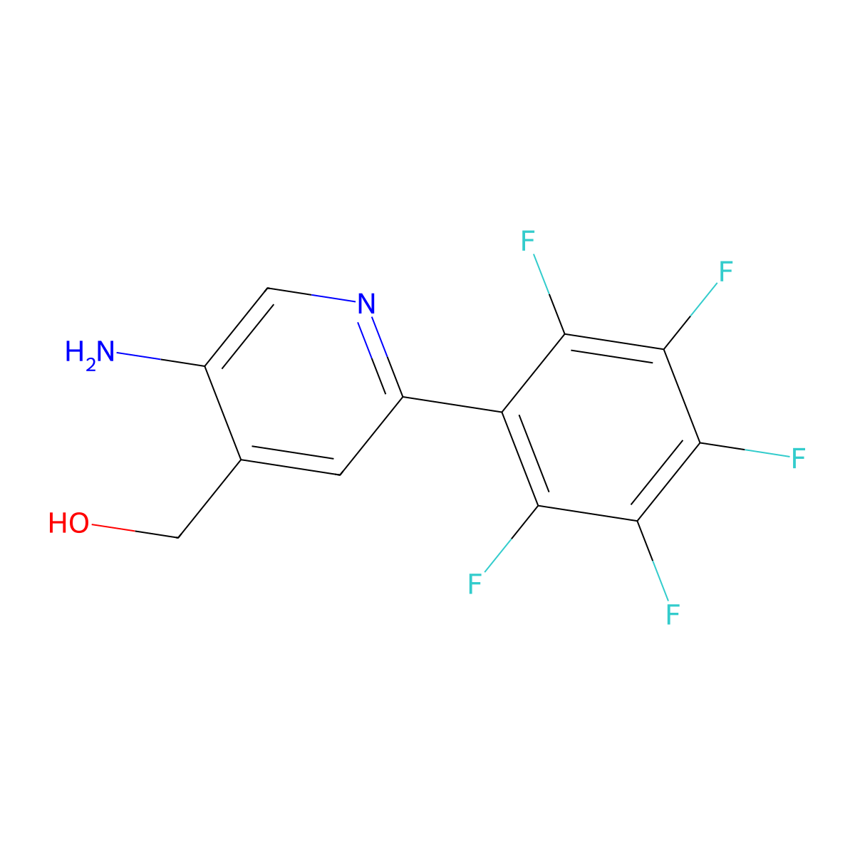 5-Amino-2-(perfluorophenyl)pyridine-4-methanol molecular structure, CAS 1259477-97-8