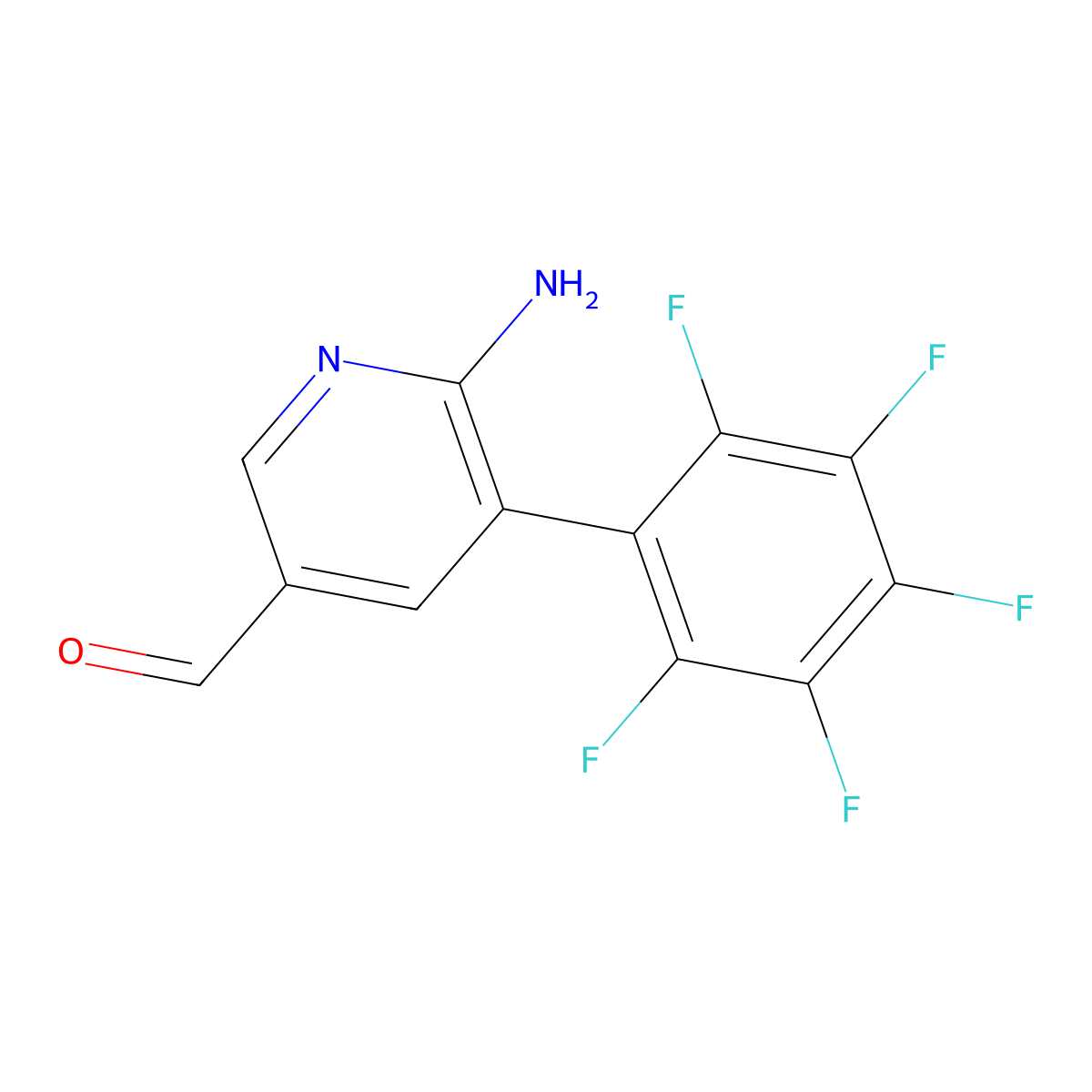 6-Amino-5-(perfluorophenyl)nicotinaldehyde molecular structure, CAS 1259478-44-8