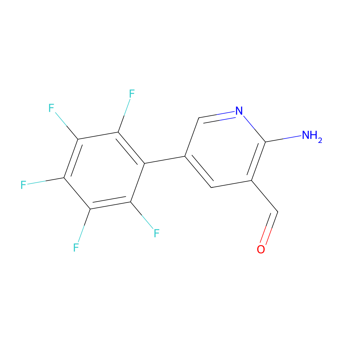 2-Amino-5-(perfluorophenyl)nicotinaldehyde molecular structure, CAS 1259478-48-2