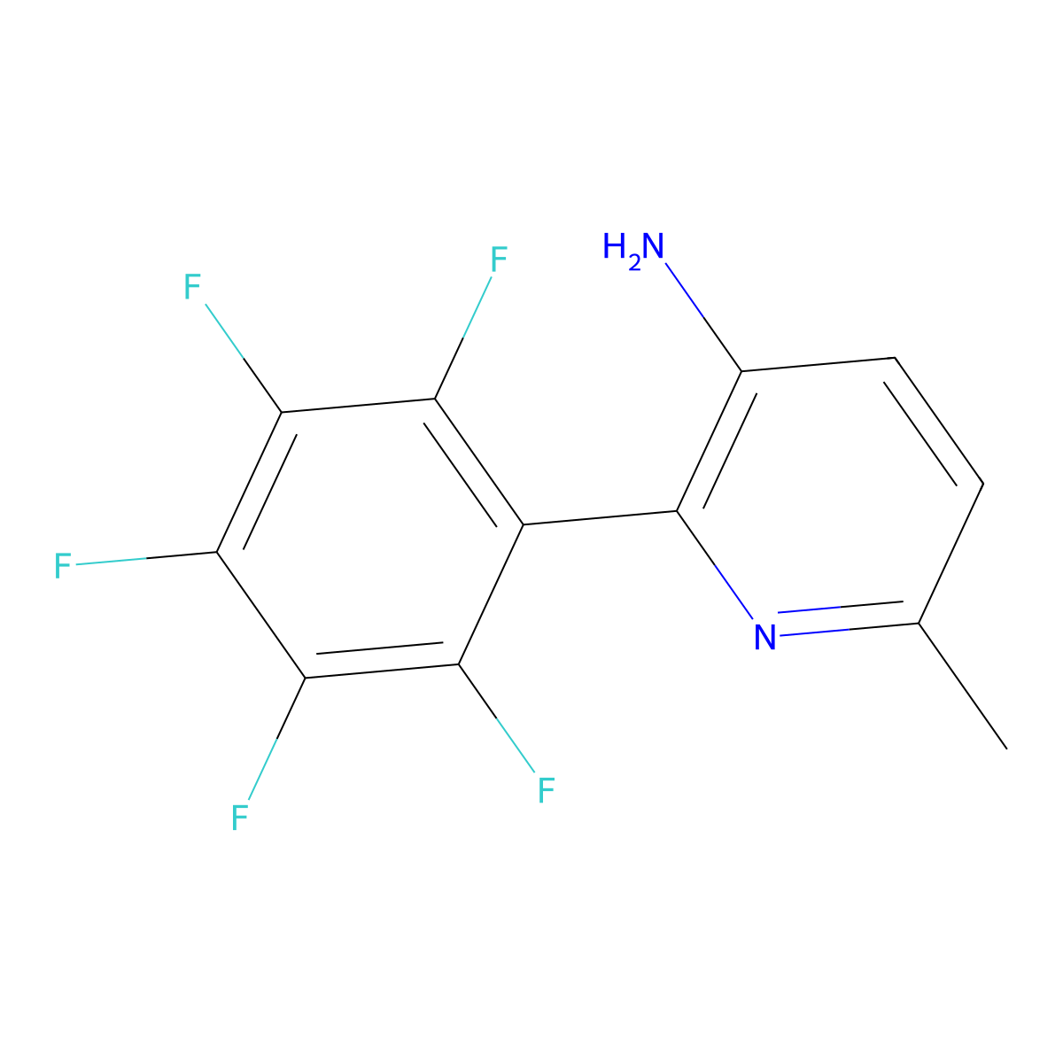 3-Amino-6-methyl-2-(perfluorophenyl)pyridine molecular structure, CAS 1259478-80-2