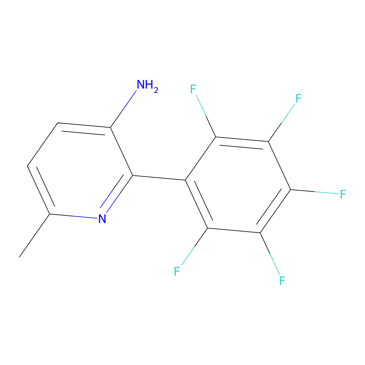 3-Amino-6-methyl-2-(perfluorophenyl)pyridine molecular structure, CAS 1259478-80-2