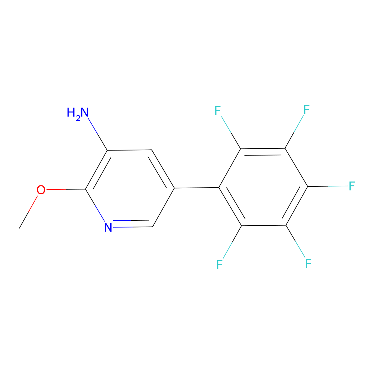 3-Amino-2-methoxy-5-(perfluorophenyl)pyridine molecular structure, CAS 1259479-00-9