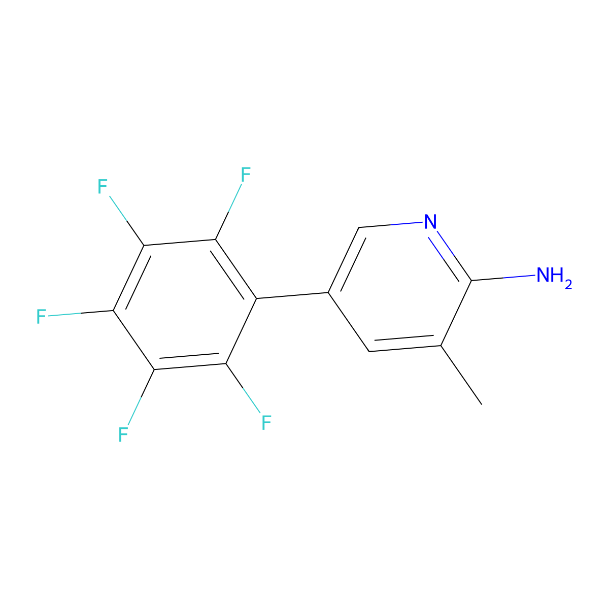 2-Amino-3-methyl-5-(perfluorophenyl)pyridine molecular structure, CAS 1259479-01-0