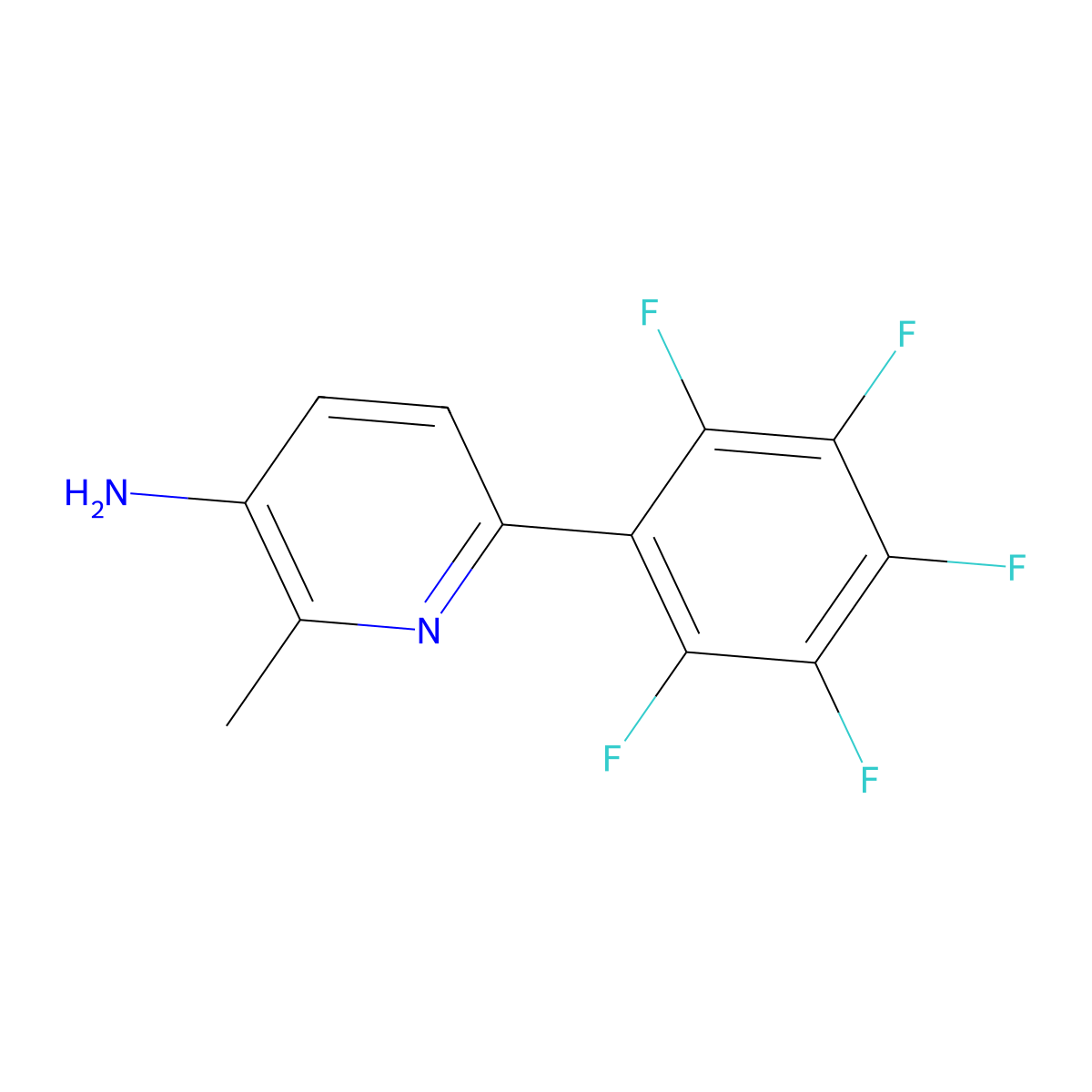 3-Amino-2-methyl-6-(perfluorophenyl)pyridine molecular structure, CAS 1259479-03-2