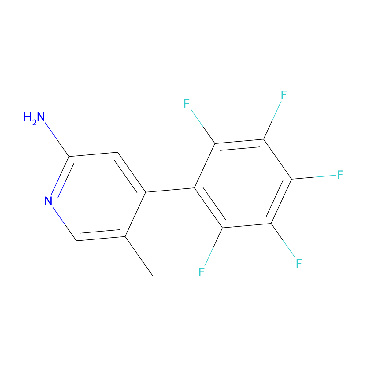 2-Amino-5-methyl-4-(perfluorophenyl)pyridine molecular structure, CAS 1259479-04-3