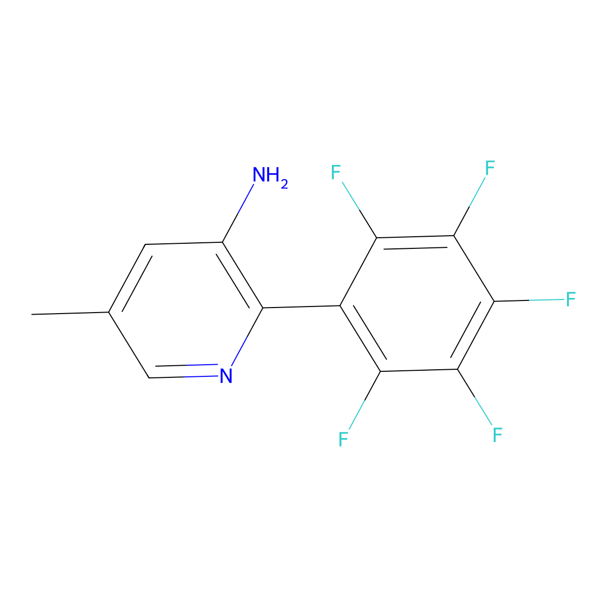 3-Amino-5-methyl-2-(perfluorophenyl)pyridine molecular structure, CAS 1259479-05-4
