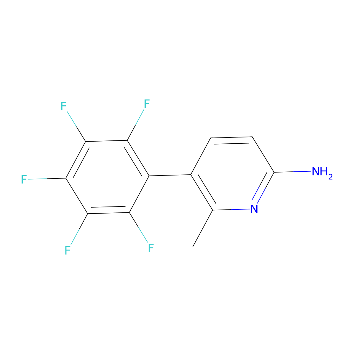 6-Amino-2-methyl-3-(perfluorophenyl)pyridine molecular structure, CAS 1259479-07-6