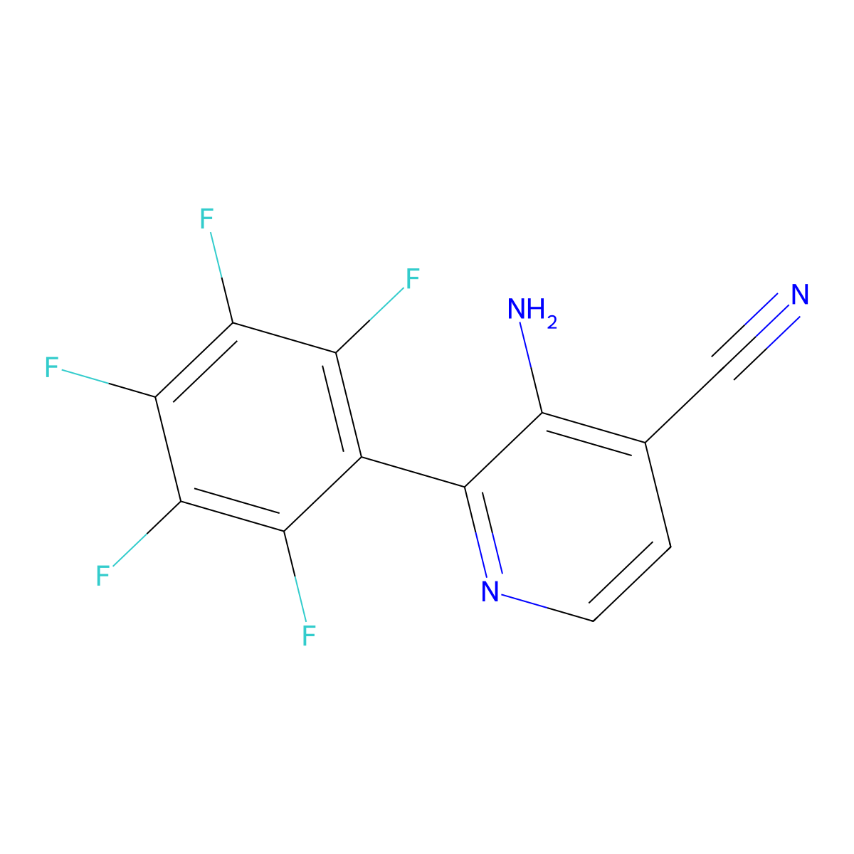 3-Amino-2-(perfluorophenyl)isonicotinonitrile molecular structure, CAS 1259479-08-7