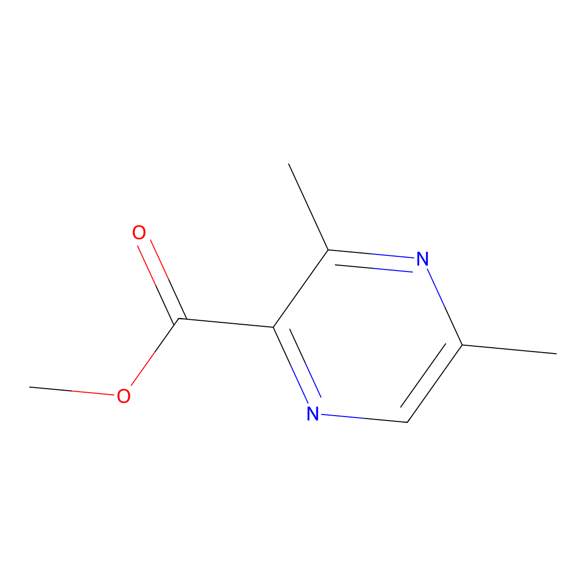 Methyl 3,5-dimethylpyrazine-2-carboxylate molecular structure, CAS 1259479-20-3