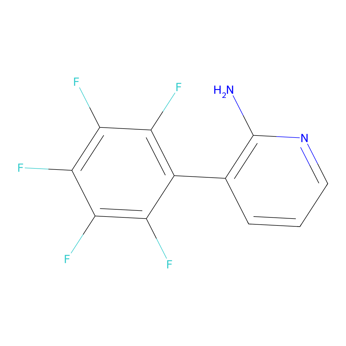 2-Amino-3-(perfluorophenyl)pyridine molecular structure, CAS 1259479-33-8