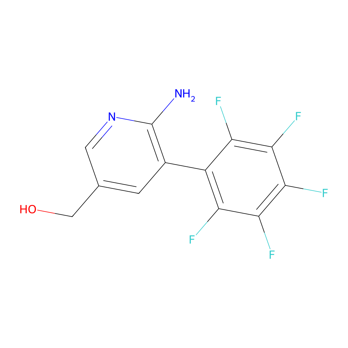 2-Amino-3-(perfluorophenyl)pyridine-5-methanol molecular structure, CAS 1259479-45-2