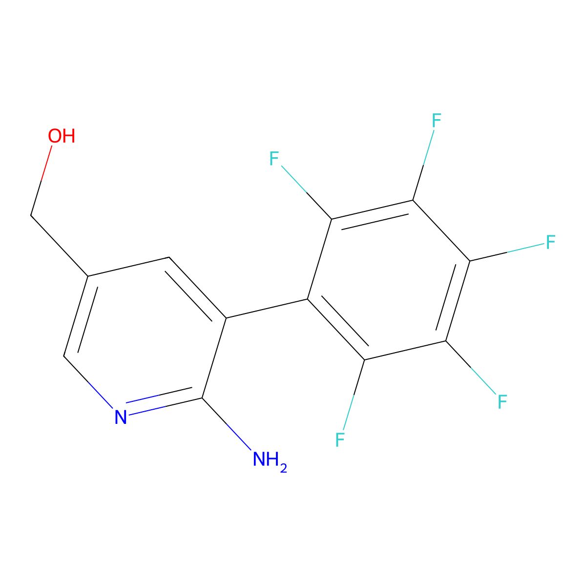 2-Amino-3-(perfluorophenyl)pyridine-5-methanol molecular structure, CAS 1259479-45-2