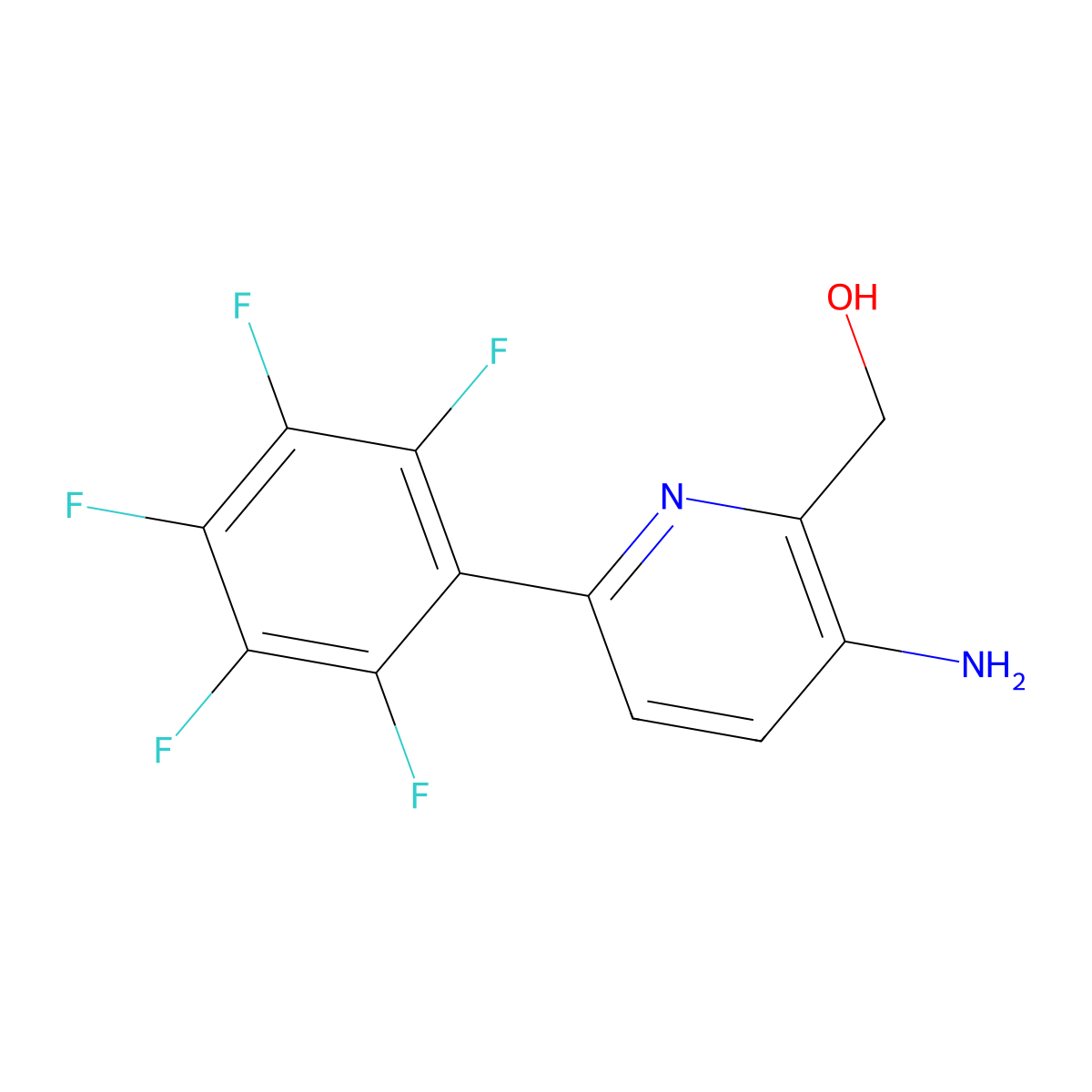 3-Amino-6-(perfluorophenyl)pyridine-2-methanol molecular structure, CAS 1259479-48-5
