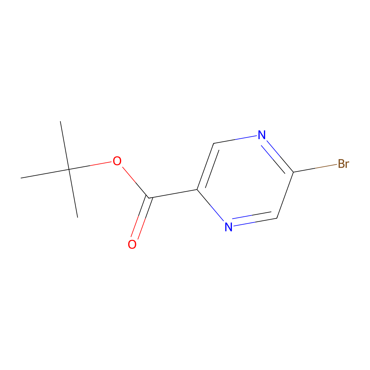 tert-Butyl 5-bromopyrazine-2-carboxylate molecular structure, CAS 1259479-54-3