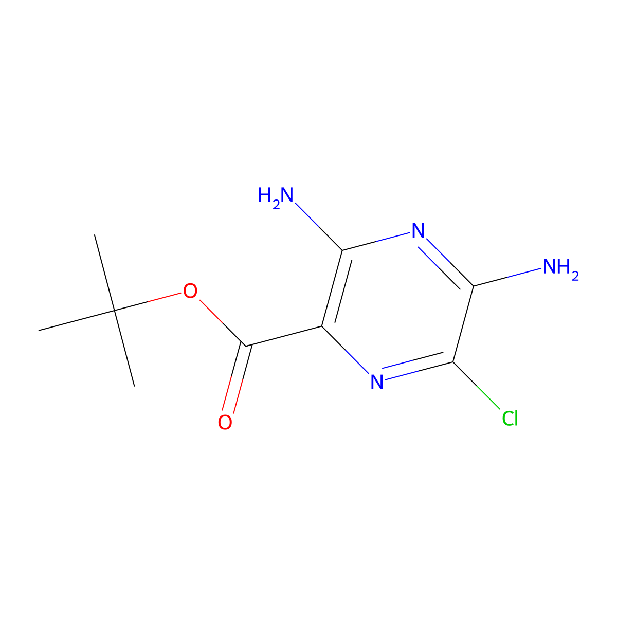 Tert-butyl 3,5-diamino-6-chloropyrazine-2-carboxylate molecular structure, CAS 1259479-66-7