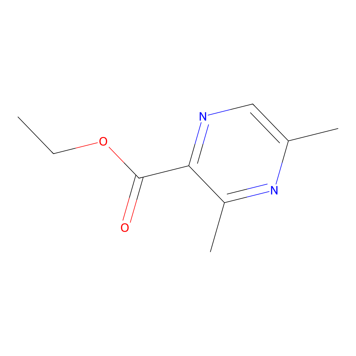 Ethyl 3,5-dimethylpyrazine-2-carboxylate molecular structure, CAS 1259479-68-9