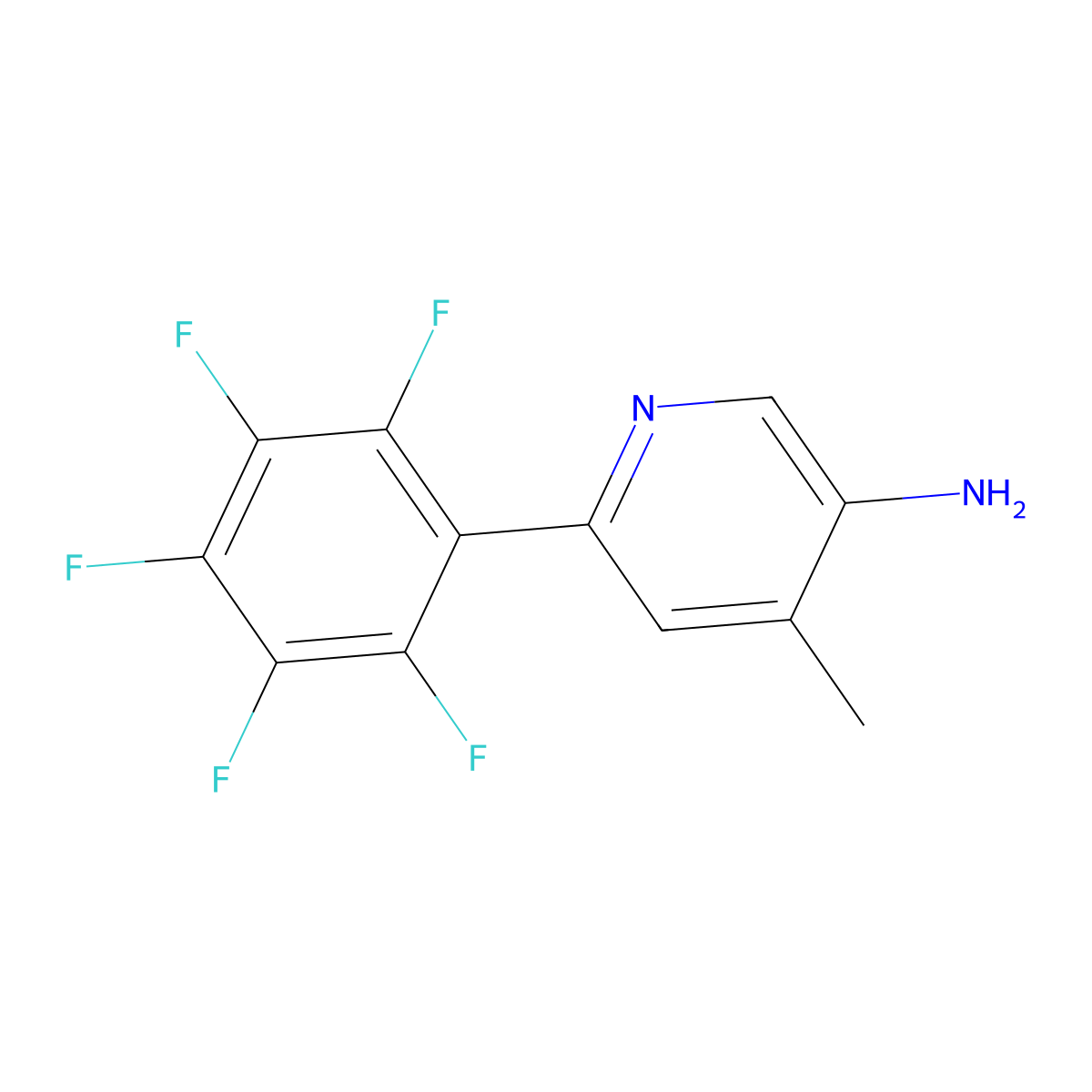 3-Amino-4-methyl-6-(perfluorophenyl)pyridine molecular structure, CAS 1259479-71-4