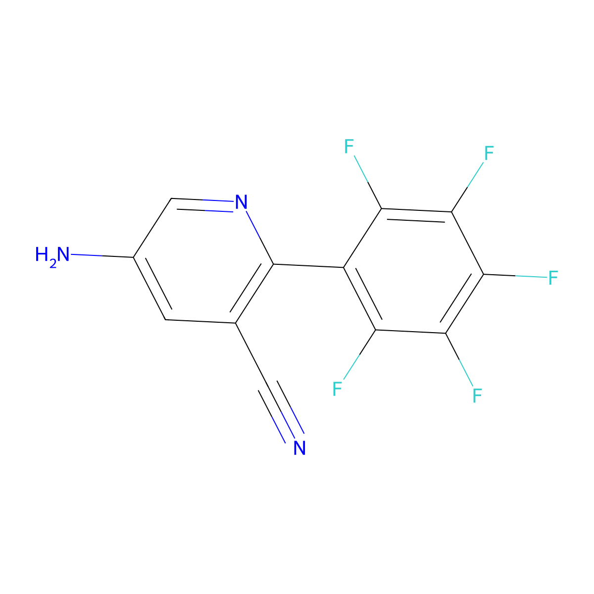5-Amino-2-(perfluorophenyl)nicotinonitrile molecular structure, CAS 1259479-73-6