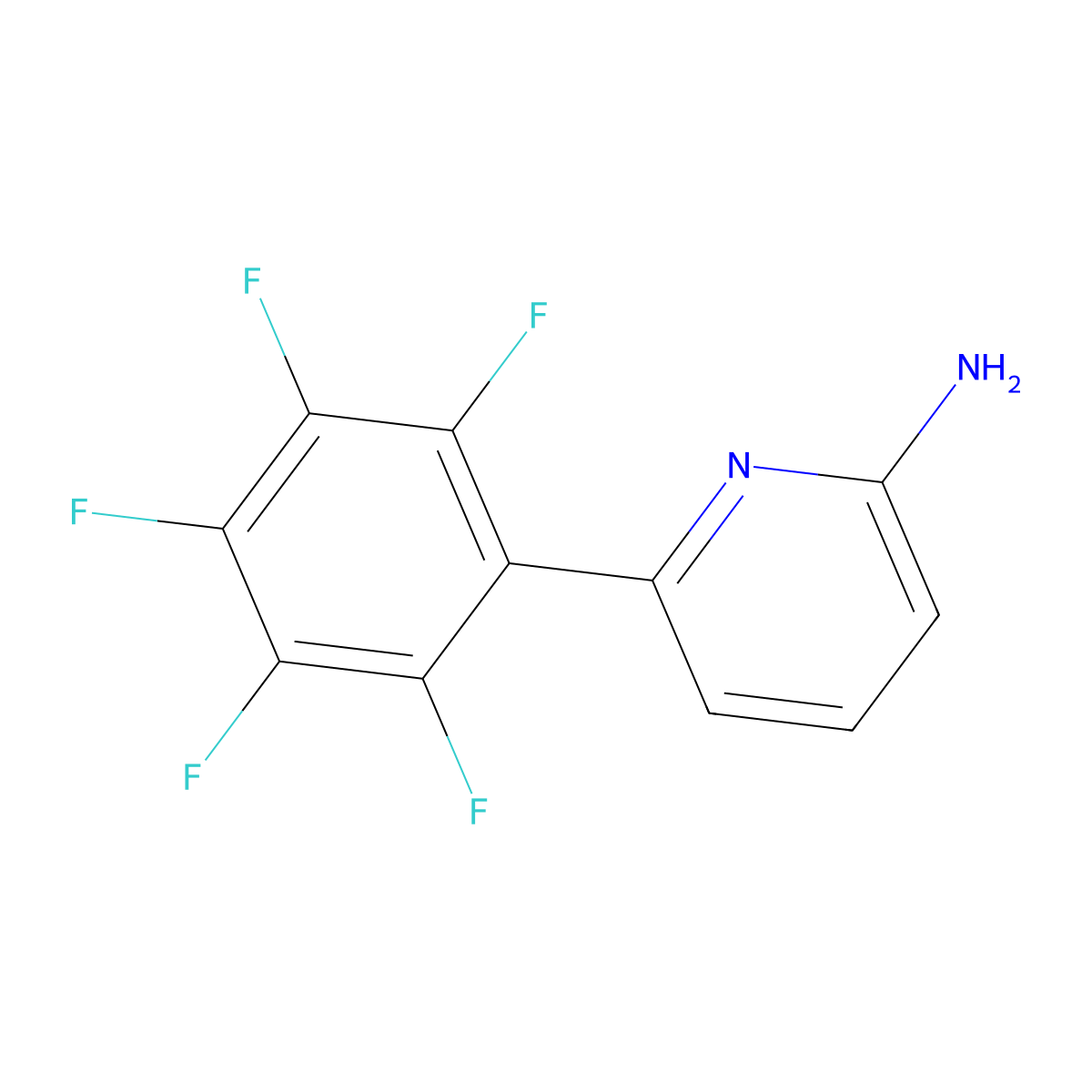 2-Amino-6-(perfluorophenyl)pyridine molecular structure, CAS 1259479-74-7