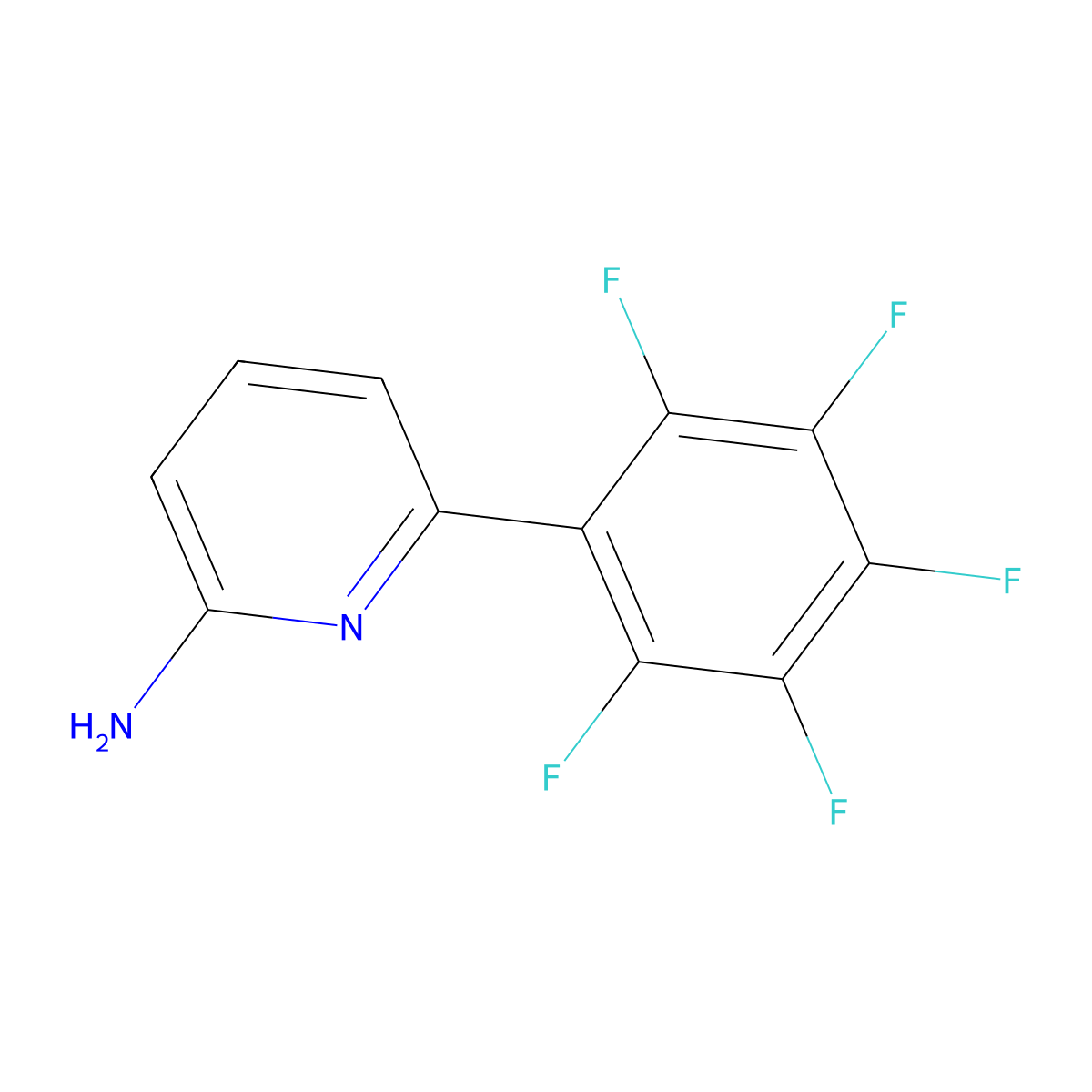 2-Amino-6-(perfluorophenyl)pyridine molecular structure, CAS 1259479-74-7