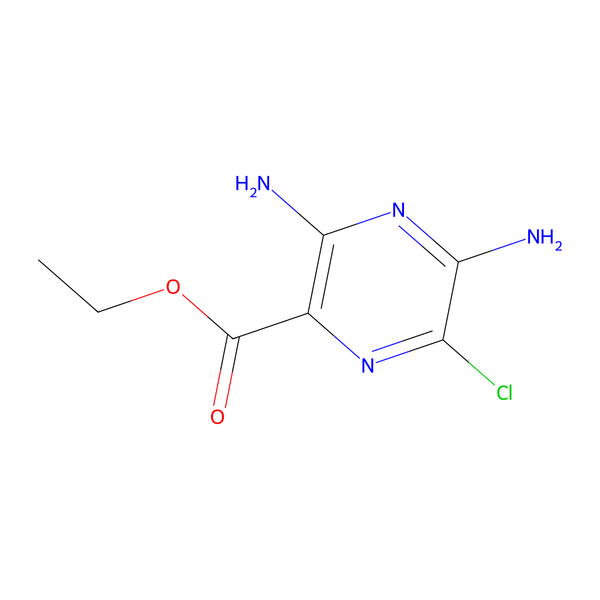 Ethyl 3,5-diamino-6-chloropyrazine-2-carboxylate molecular structure, CAS 1259479-84-9