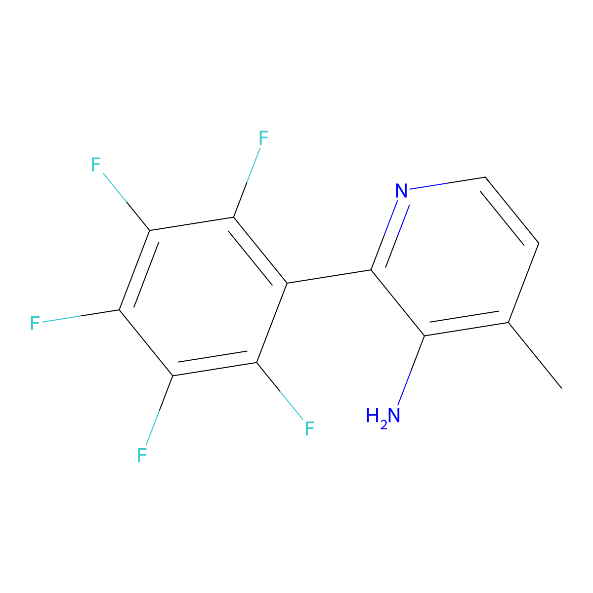 3-Amino-4-methyl-2-(perfluorophenyl)pyridine molecular structure, CAS 1259479-99-6