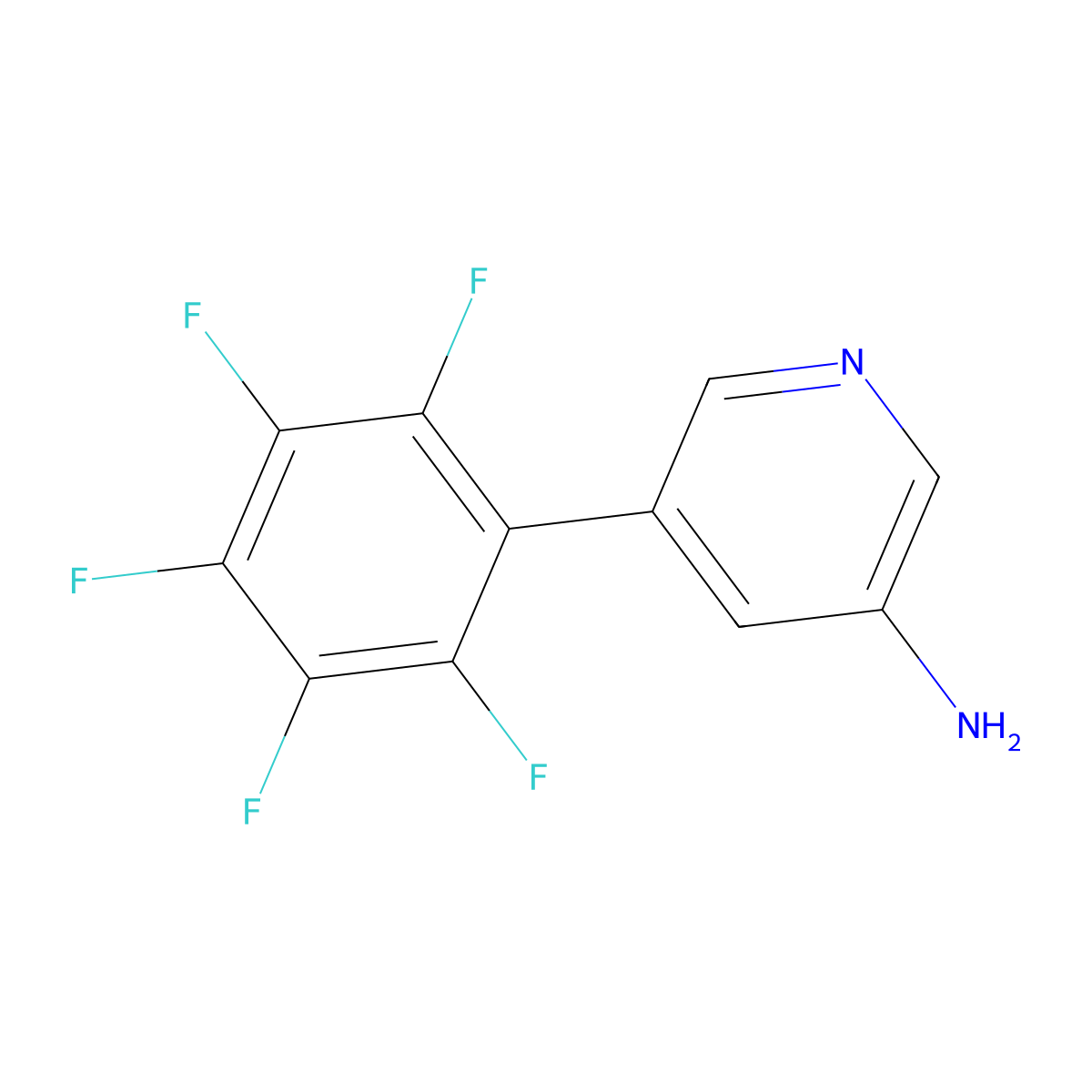 3-Amino-5-(perfluorophenyl)pyridine molecular structure, CAS 1259480-04-0