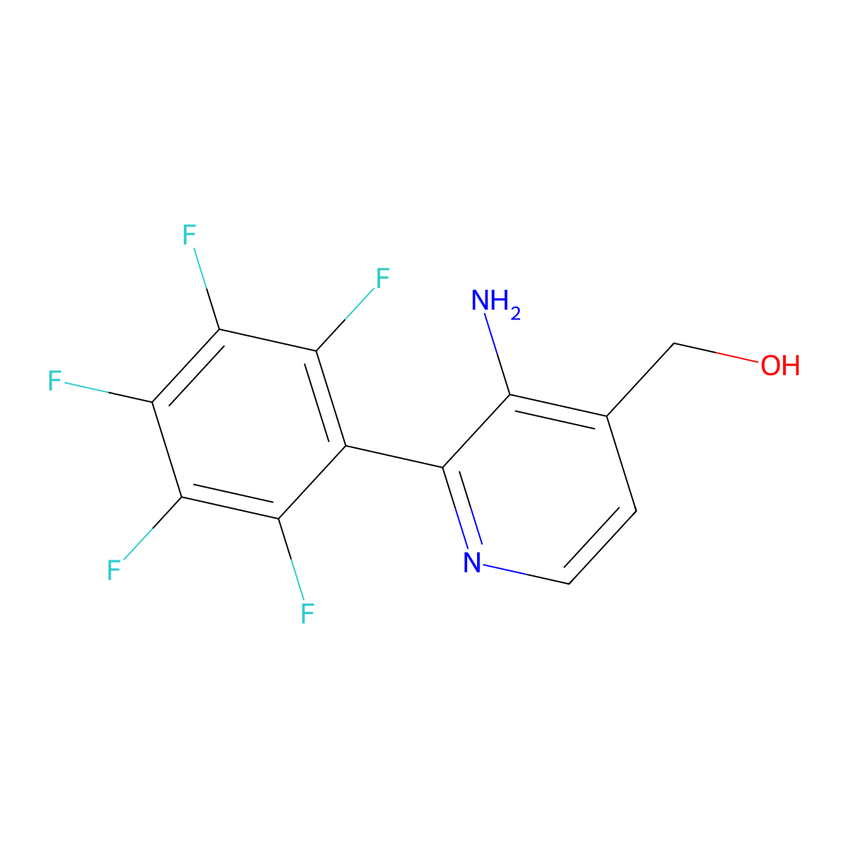 3-Amino-2-(perfluorophenyl)pyridine-4-methanol molecular structure, CAS 1259480-08-4
