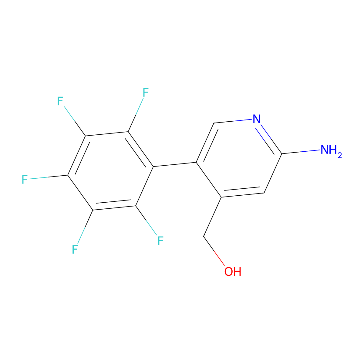 2-Amino-5-(perfluorophenyl)pyridine-4-methanol molecular structure, CAS 1259480-09-5