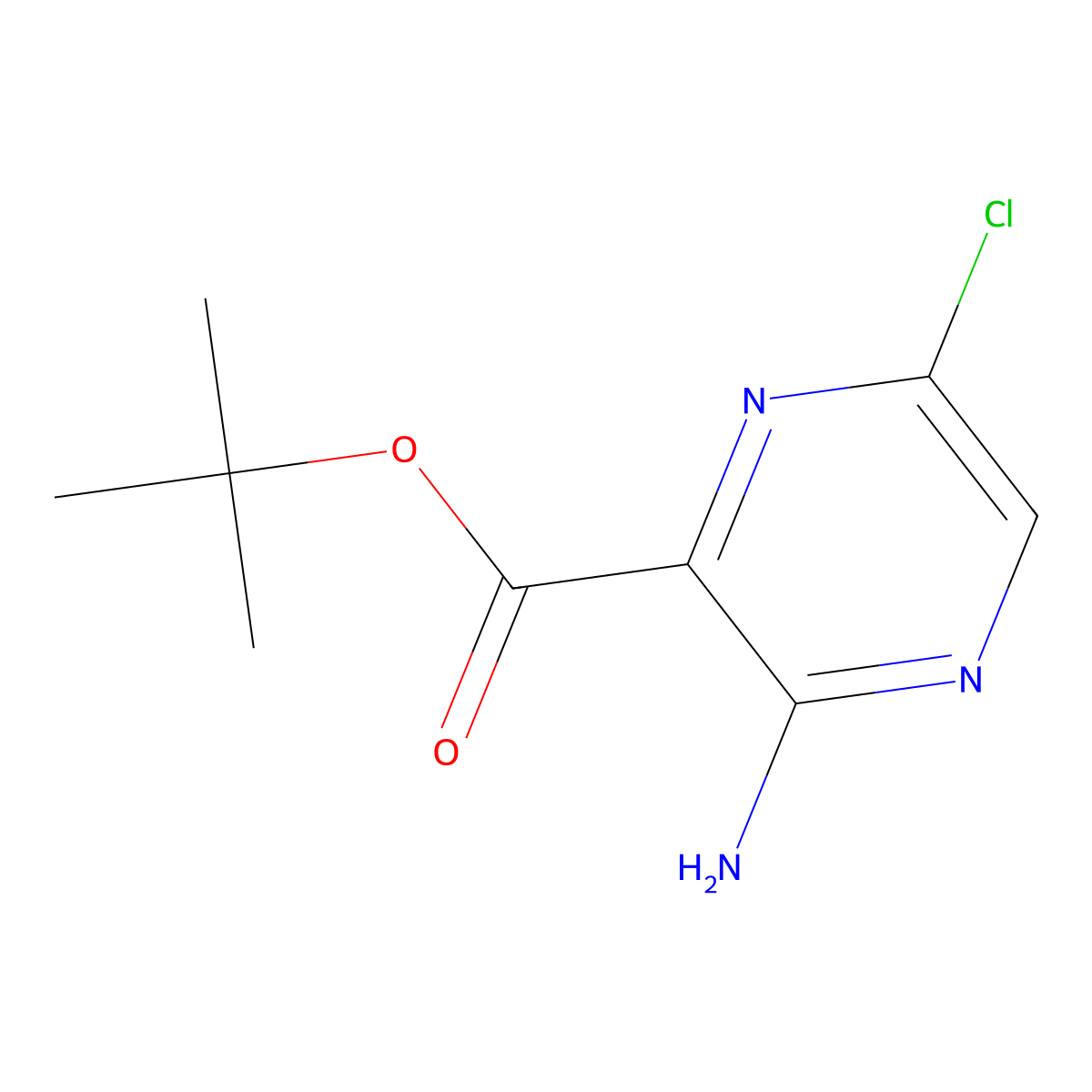 Tert-butyl 3-amino-6-chloropyrazine-2-carboxylate molecular structure, CAS 1259480-14-2