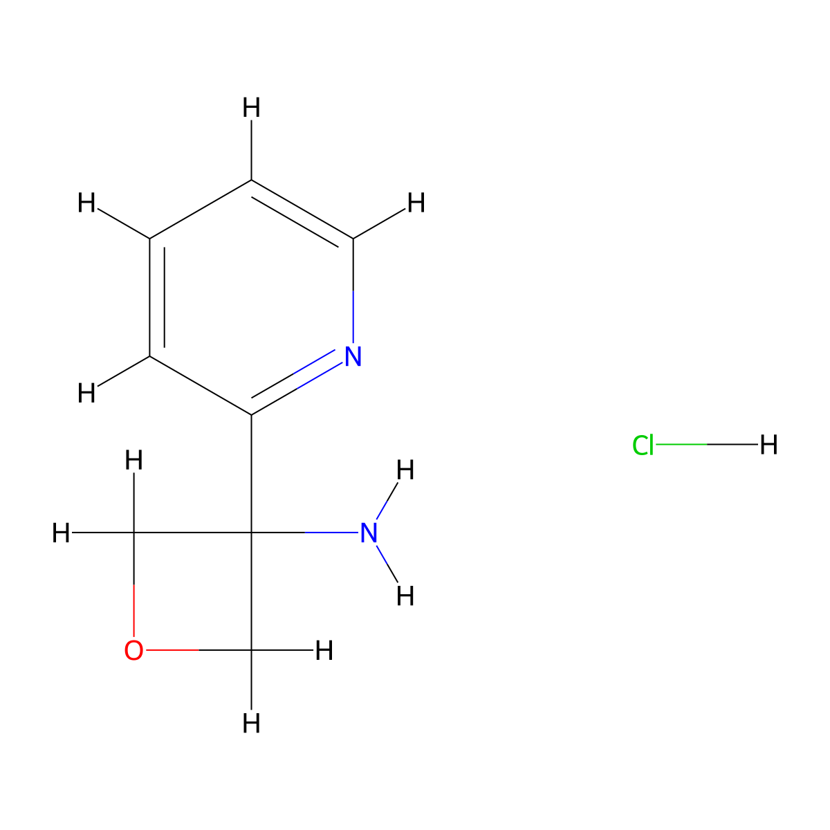 3-(Pyridin-2-yl)oxetan-3-amine hydrochloride molecular structure, CAS 1259489-93-4