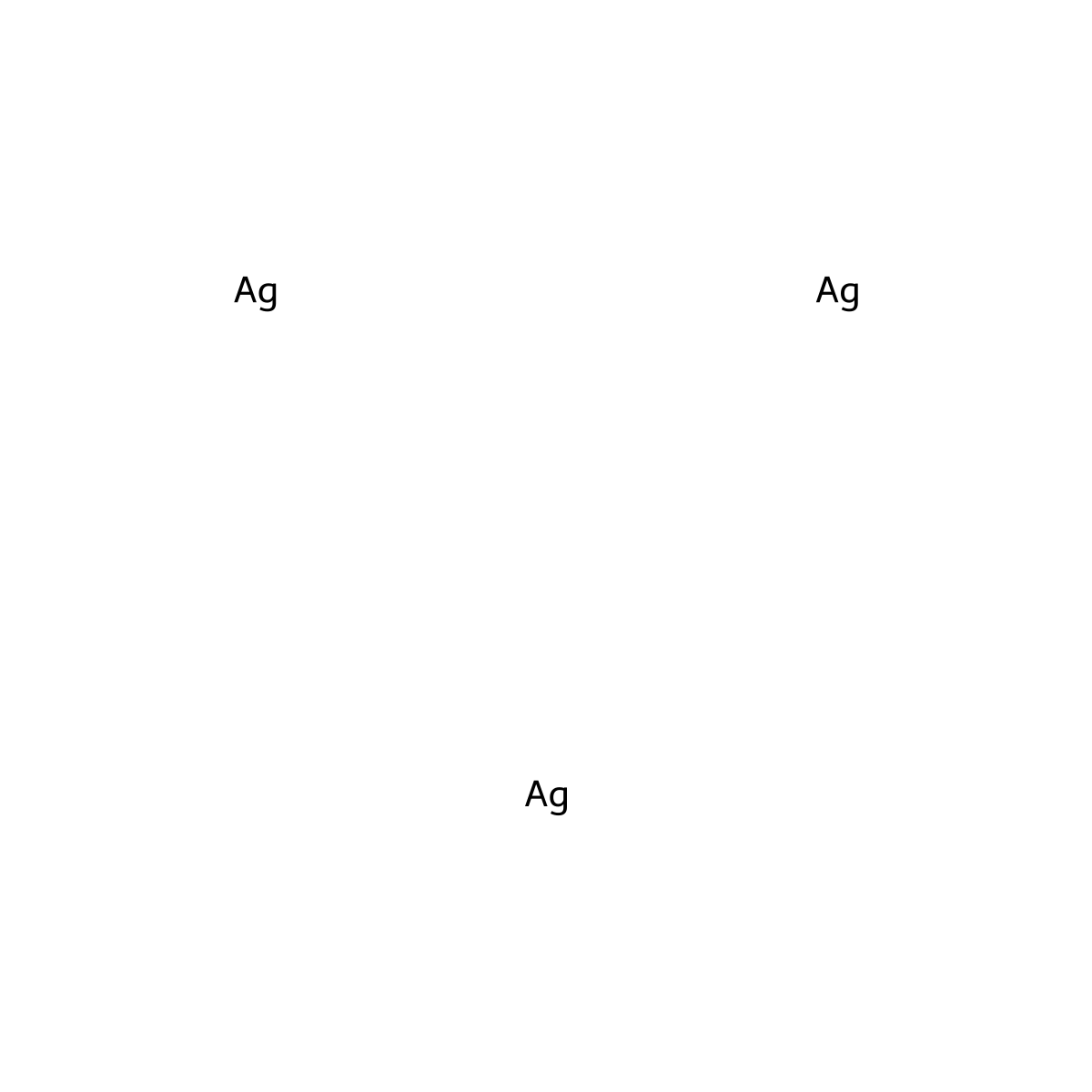 Silver trimer molecular structure, CAS 12595-26-5
