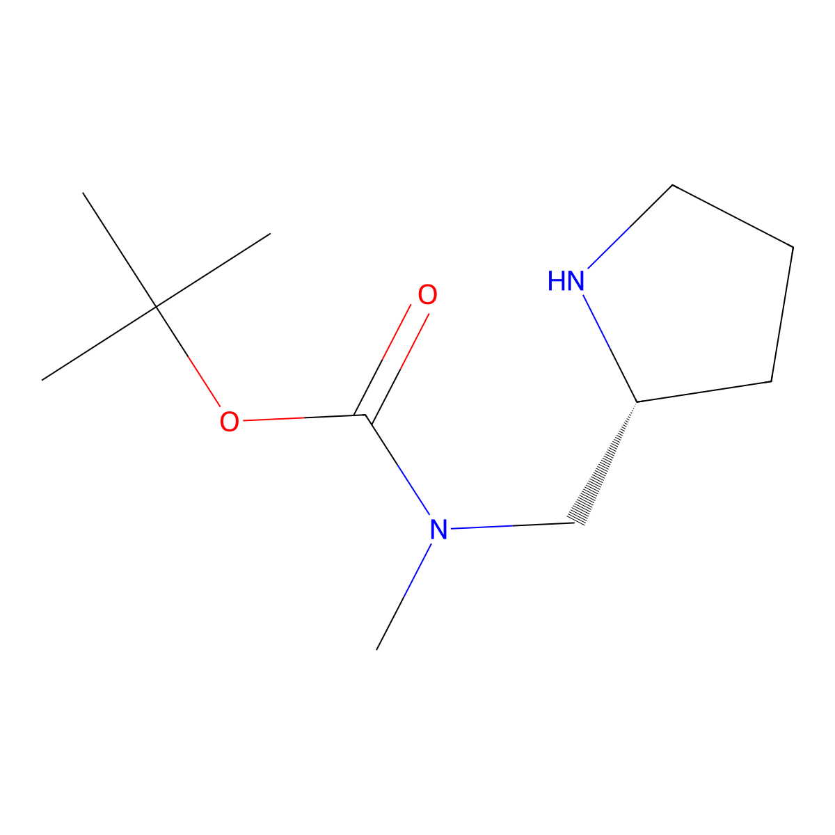 (R)-tert-butyl methyl(pyrrolidin-2-ylmethyl)carbamate molecular structure, CAS 1259509-27-7