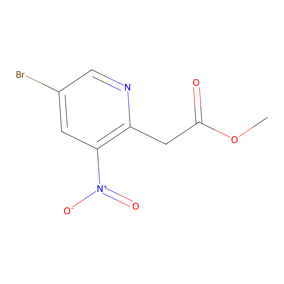 Methyl 2-(5-bromo-3-nitropyridin-2-yl)acetate molecular structure, CAS 1259512-09-8