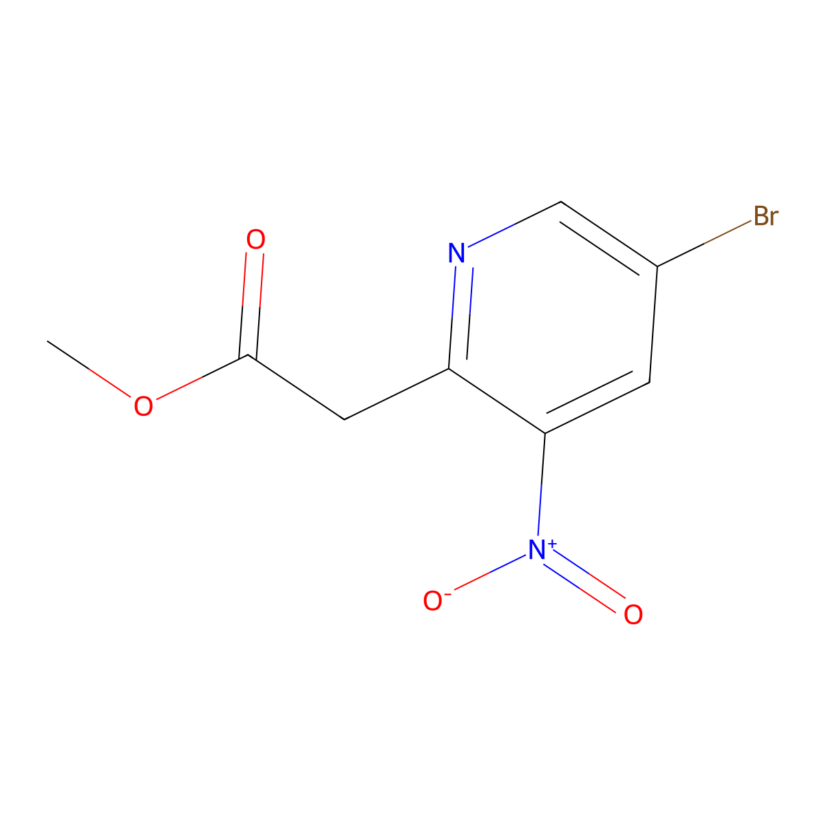 Methyl 2-(5-bromo-3-nitropyridin-2-yl)acetate molecular structure, CAS 1259512-09-8