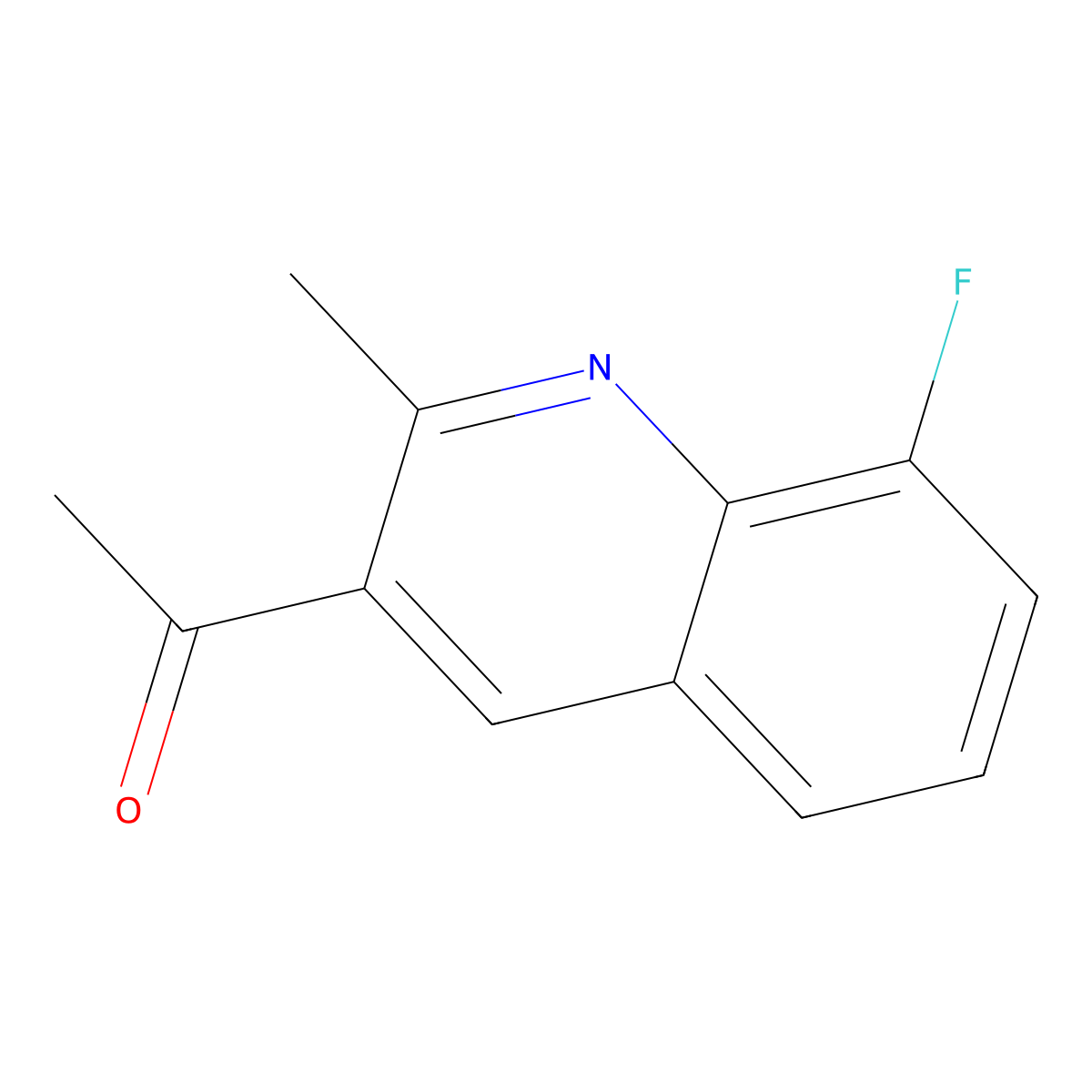1-(8-Fluoro-2-methylquinolin-3-yl)ethanone molecular structure, CAS 1259519-87-3