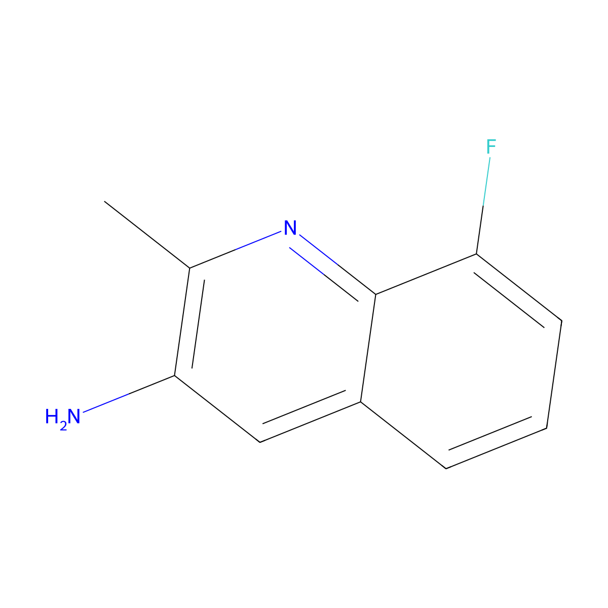 8-Fluoro-2-methylquinolin-3-amine molecular structure, CAS 1259519-93-1