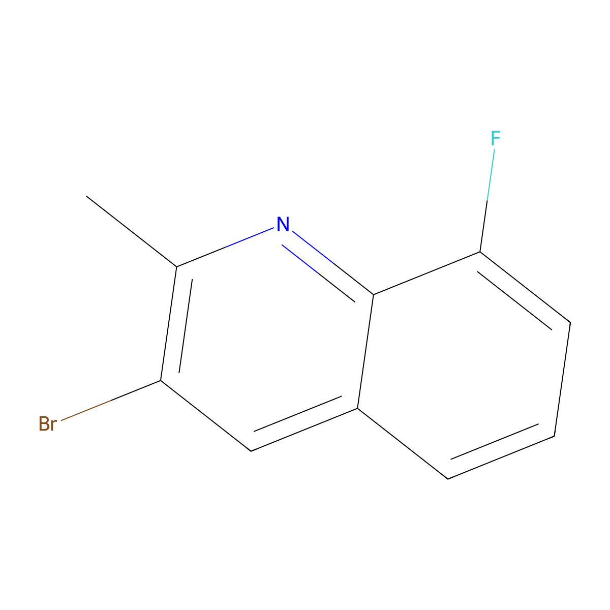 3-Bromo-8-fluoro-2-methylquinoline molecular structure, CAS 1259519-95-3